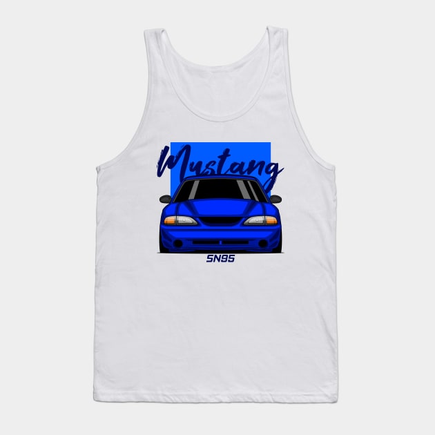 Front Blue MK4 Stang Muscle Tank Top by GoldenTuners